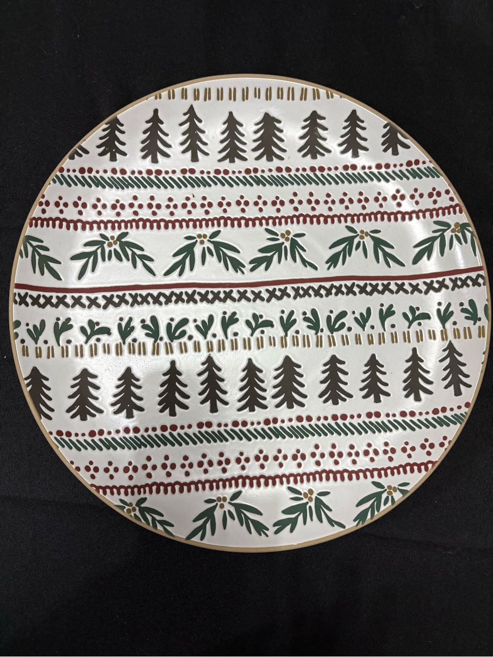 Crate&Barrel White Fair Isle Platter